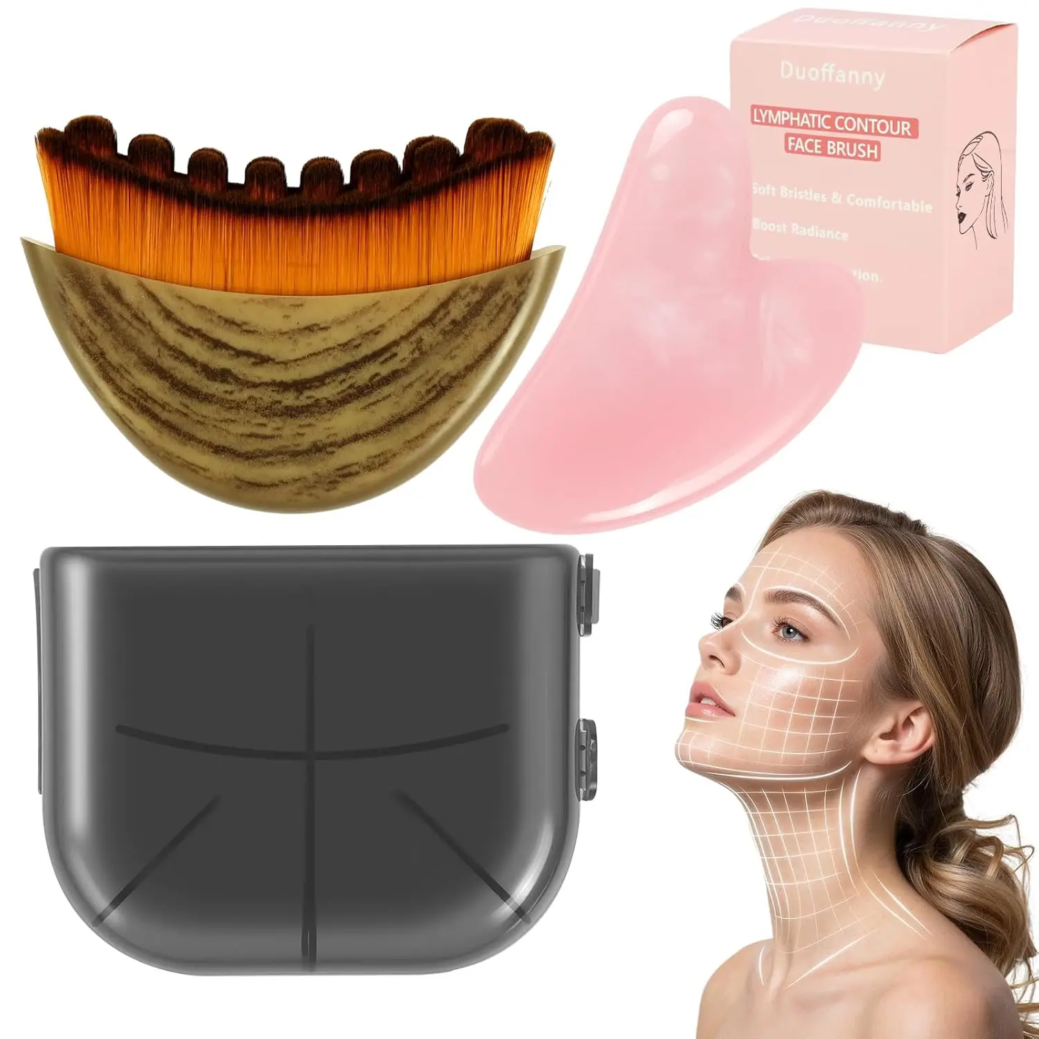Lymphatic Contour Face Brush and Gua Sha Set, 2-in-1 Manual Facial Brushes for Lymphatic Drainage - Anti-Puffiness, Detox Sculpting Guasha Brush to Improve Skin Glow & Absorption
Lymphatic Contour Face Brush and Gua Sha Set, 2-in-1 Manual Facial Brushes for Lymphatic Drainage - Anti-Puffiness, Detox Sculpting Guasha Brush to Improve Skin Glow & Absorption