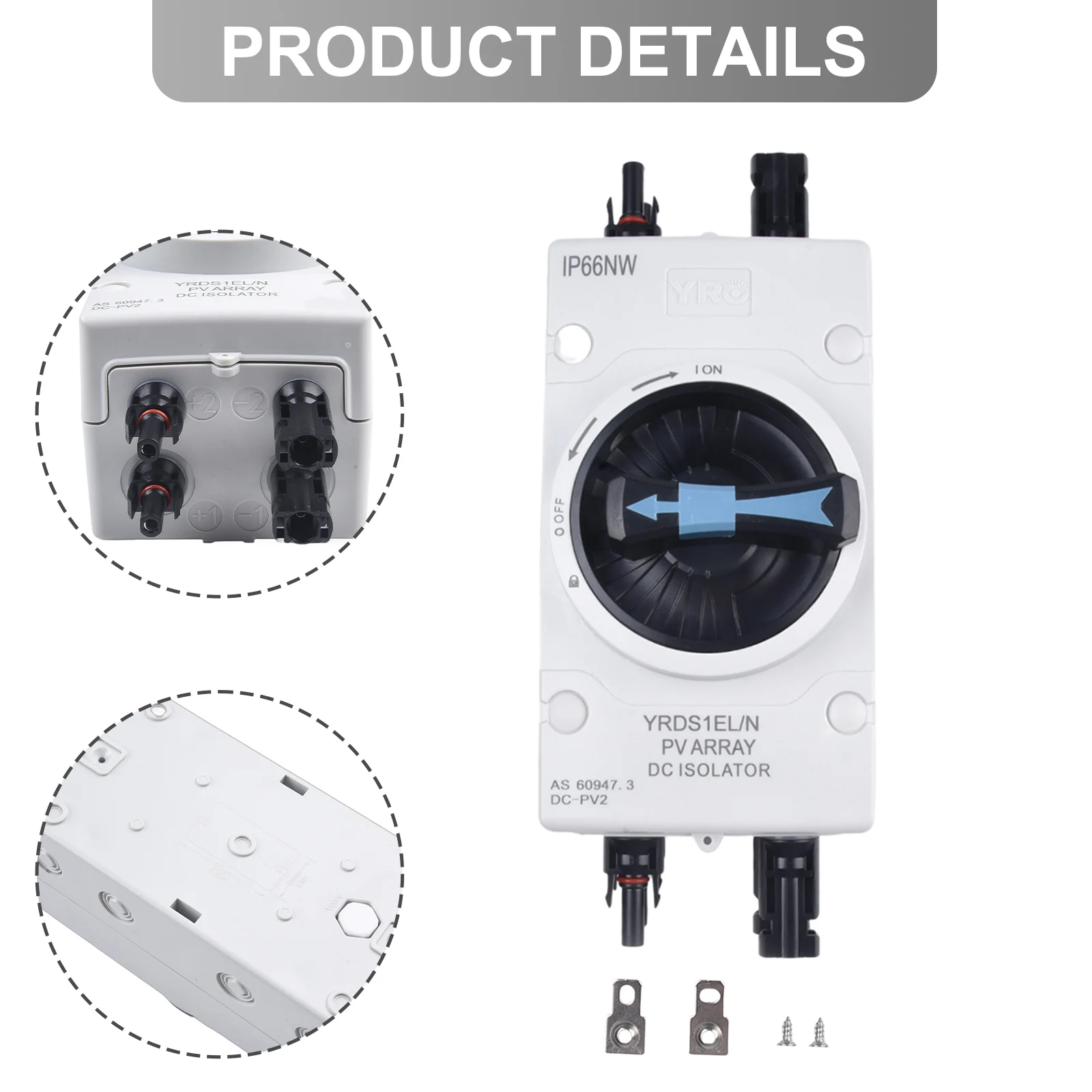 PV DC Disconnect Switch 32A 1000VDC 4P IP66, Suitable for Solar Photovoltaic Systems and Other DC Applications
PV DC Disconnect Switch 32A 1000VDC 4P IP66, Suitable for Solar Photovoltaic Systems and Other DC Applications