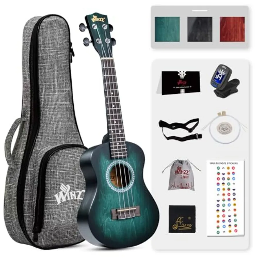 HAND RUBBED Series Concert Ukulele Vintage Hawaiian Uke in Dark Hunter Green with Online Lessons Bag Tuner Strap Extra Strings
HAND RUBBED Series Concert Ukulele Vintage Hawaiian Uke in Dark Hunter Green with Online Lessons Bag Tuner Strap Extra Strings