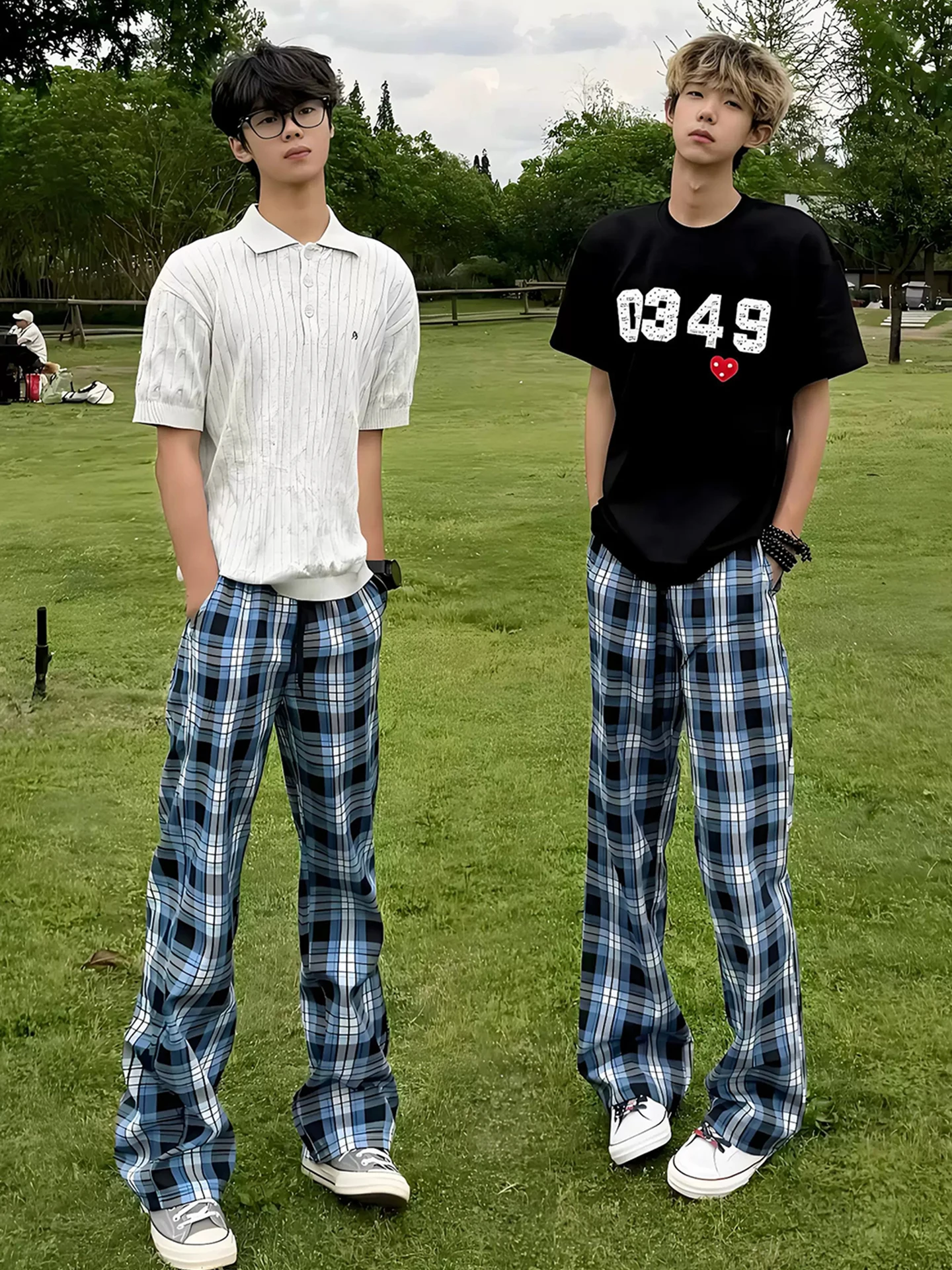 Blue Plaid Pants Men's Summer Thin Straight Leg Bell Bottoms Casual Fashion High Street Style Breathable Polyester Blend
Blue Plaid Pants Men's Summer Thin Straight Leg Bell Bottoms Casual Fashion High Street Style Breathable Polyester Blend