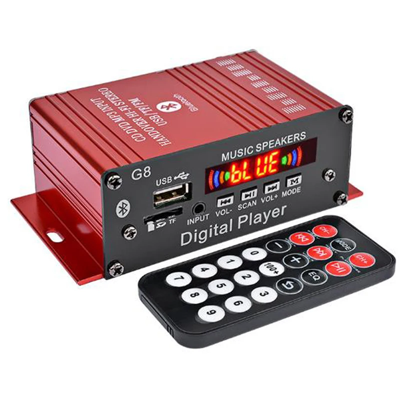 SIHAO 12V 200W 4 Channel HiFi Audio Digital Stereo G8 Car DC Bluetooth AUX USB/TF/FM MP3 with Remote Control
SIHAO 12V 200W 4 Channel HiFi Audio Digital Stereo G8 Car DC Bluetooth AUX USB/TF/FM MP3 with Remote Control