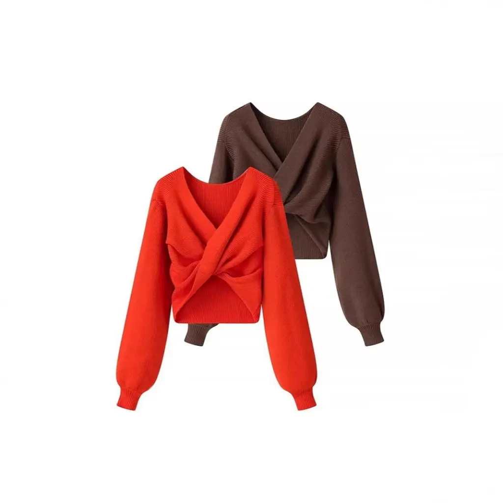 Women's Long Sleeve Knitted Sweater Ins Style Autumn Winter Europe And US Sexy Knotted Umbilical Fashion Top
Women's Long Sleeve Knitted Sweater Ins Style Autumn Winter Europe And US Sexy Knotted Umbilical Fashion Top