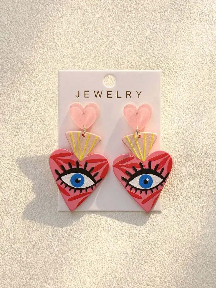 Heart Shaped Acrylic Big Eye Drop Earrings For Women Festival Party Jewelry
Heart Shaped Acrylic Big Eye Drop Earrings For Women Festival Party Jewelry