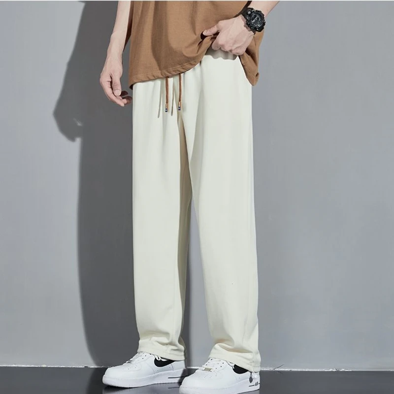 Summer Casual Solid Men Cool Boys Drawstring Waist Loose Pocket Versatile Soft Straight Leg Pants Sport Run Breathable Ice Silk
Summer Casual Solid Men Cool Boys Drawstring Waist Loose Pocket Versatile Soft Straight Leg Pants Sport Run Breathable Ice Silk