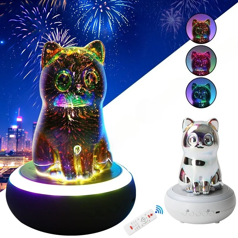 3D Rotating Cat Night Light with Bluetooth Speaker Colorful LED Atmosphere Lamp for Bedroom Home Atmosphere Decor Creative Gift
3D Rotating Cat Night Light with Bluetooth Speaker Colorful LED Atmosphere Lamp for Bedroom Home Atmosphere Decor Creative Gift