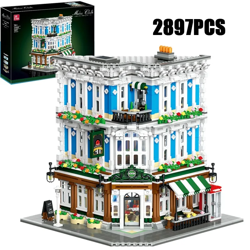 2897 деталей, серия Creative Street View, модель музыкального клуба, строительные блоки, архитектурные кирпичи, игрушка, хороший подарок для друзей
2897 деталей, серия Creative Street View, модель музыкального клуба, строительные блоки, архитектурные кирпичи, игрушка, хороший подарок для друзей