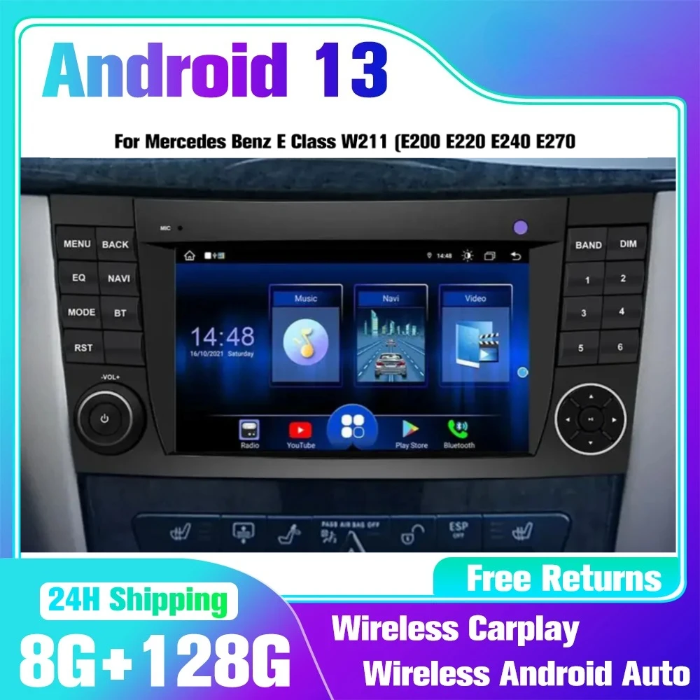 Autoradio For Benz E-Class W211 E300 W219 Stereo Radio with Carplay Androidauto Support LTE/NAVI/GPS/WiFi/BT/TPMS/FM/DVR
Autoradio For Benz E-Class W211 E300 W219 Stereo Radio with Carplay Androidauto Support LTE/NAVI/GPS/WiFi/BT/TPMS/FM/DVR