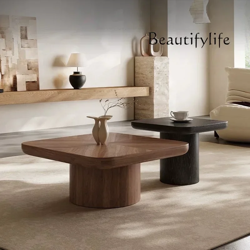N19 Medieval style square walnut coffee table combination household living room small apartment Italian minimalist style
N19 Medieval style square walnut coffee table combination household living room small apartment Italian minimalist style