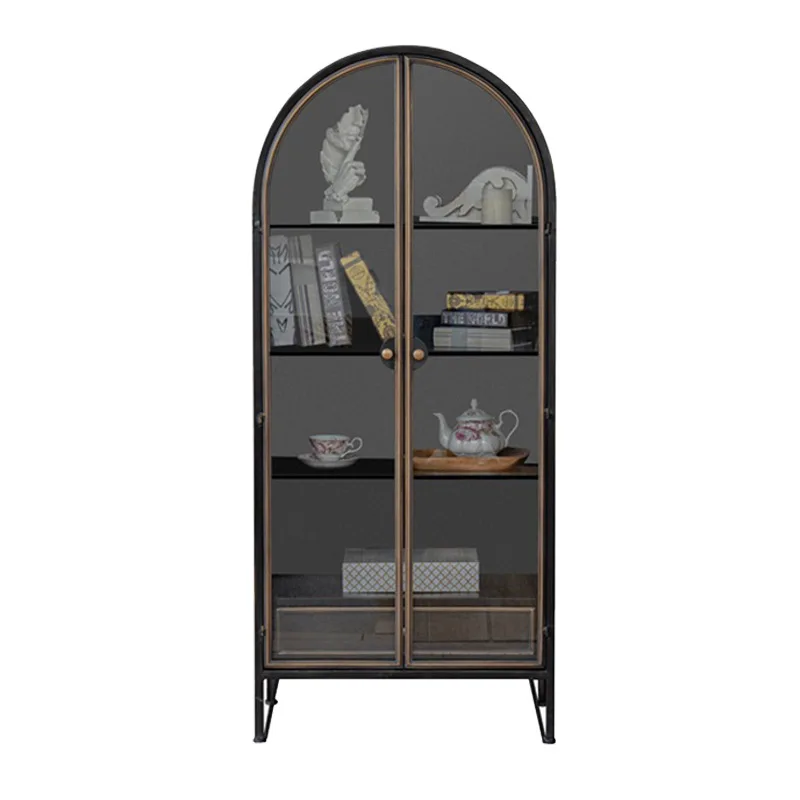 American retro dustproof glass bookcase storage cabinet integrated living room with door storage cabinet wrought iron floor narr
American retro dustproof glass bookcase storage cabinet integrated living room with door storage cabinet wrought iron floor narr