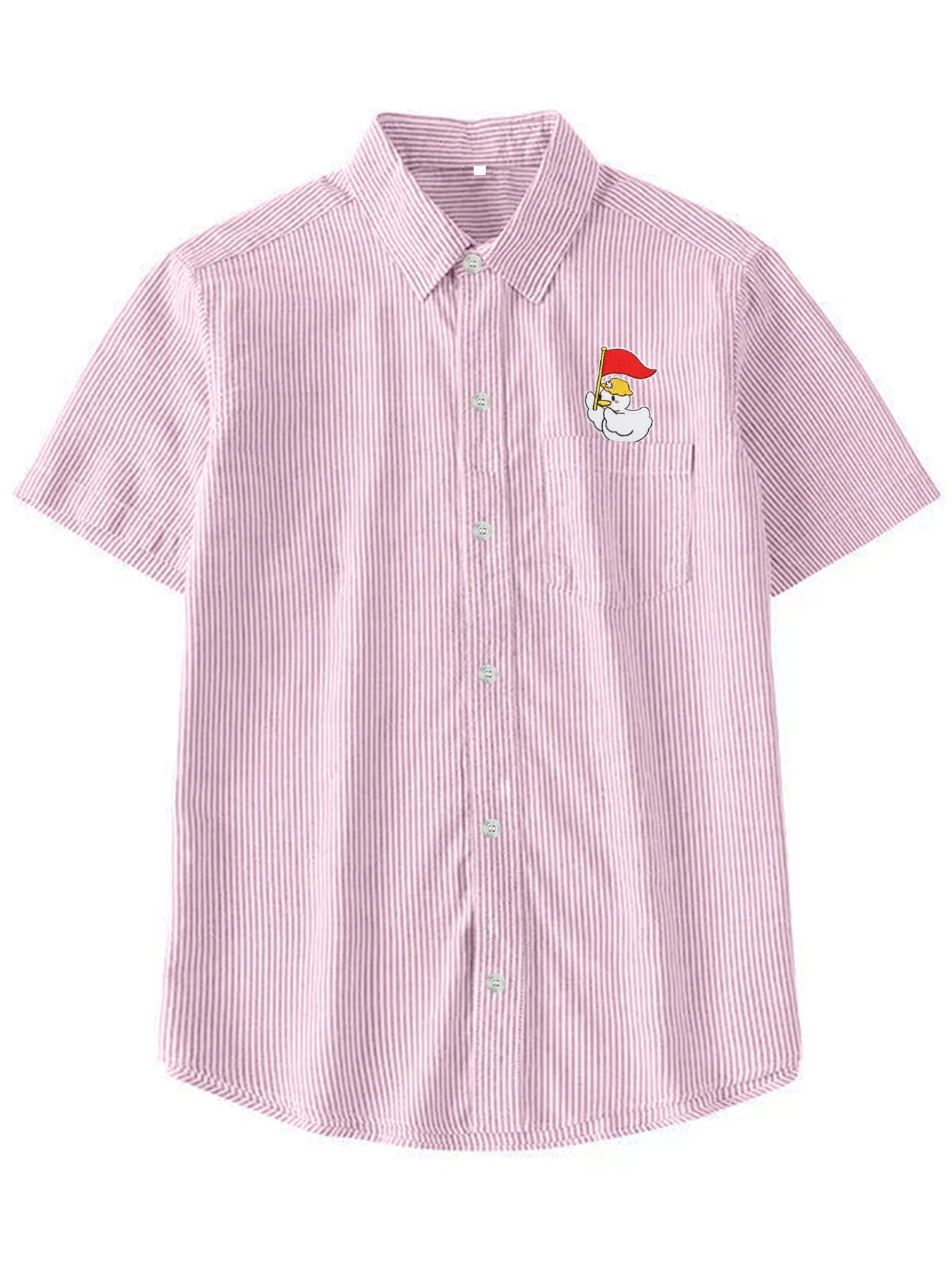 Summer New Cartoon Fun Duck Flag Short Sleeve Striped Shirt, Versatile Casual Simple Daily Wear Shirt
Summer New Cartoon Fun Duck Flag Short Sleeve Striped Shirt, Versatile Casual Simple Daily Wear Shirt
