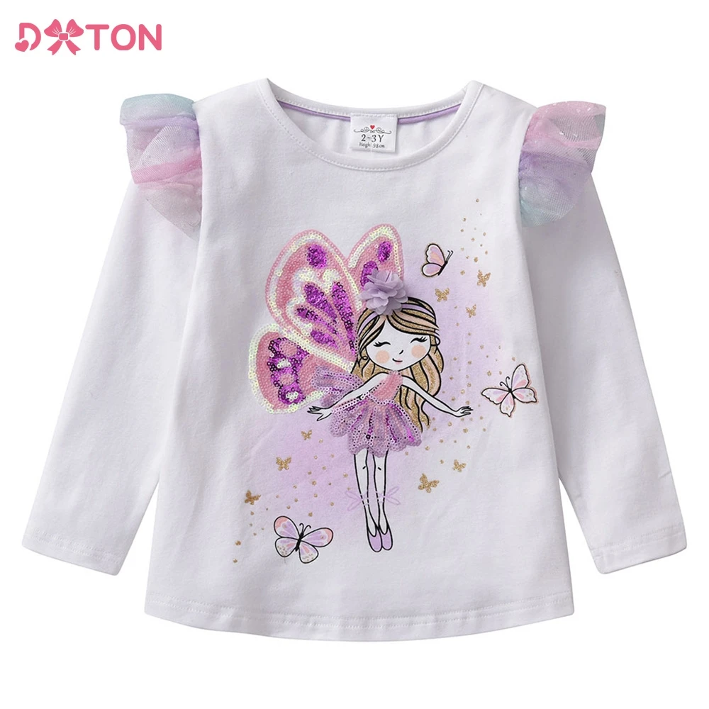 DXTON Girls Long Sleeve T-shirts Children Butterfly Printed Tops Kid Casual Cartoon Sequin Top For 3-8 Years Girl Outwear Pink
DXTON Girls Long Sleeve T-shirts Children Butterfly Printed Tops Kid Casual Cartoon Sequin Top For 3-8 Years Girl Outwear Pink