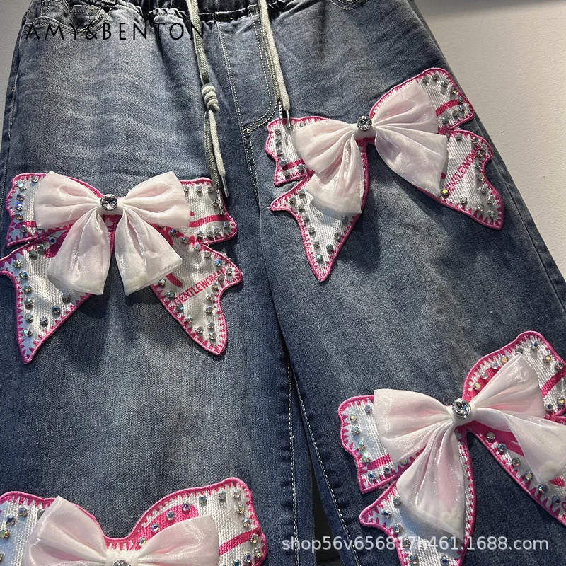 Commuter Style Heavy Industry Y2k Diamond Design Bows Jeans Women's 2026 Spring Easy For Match Fashionable Wide Leg Denim Pants
Commuter Style Heavy Industry Y2k Diamond Design Bows Jeans Women's 2026 Spring Easy For Match Fashionable Wide Leg Denim Pants