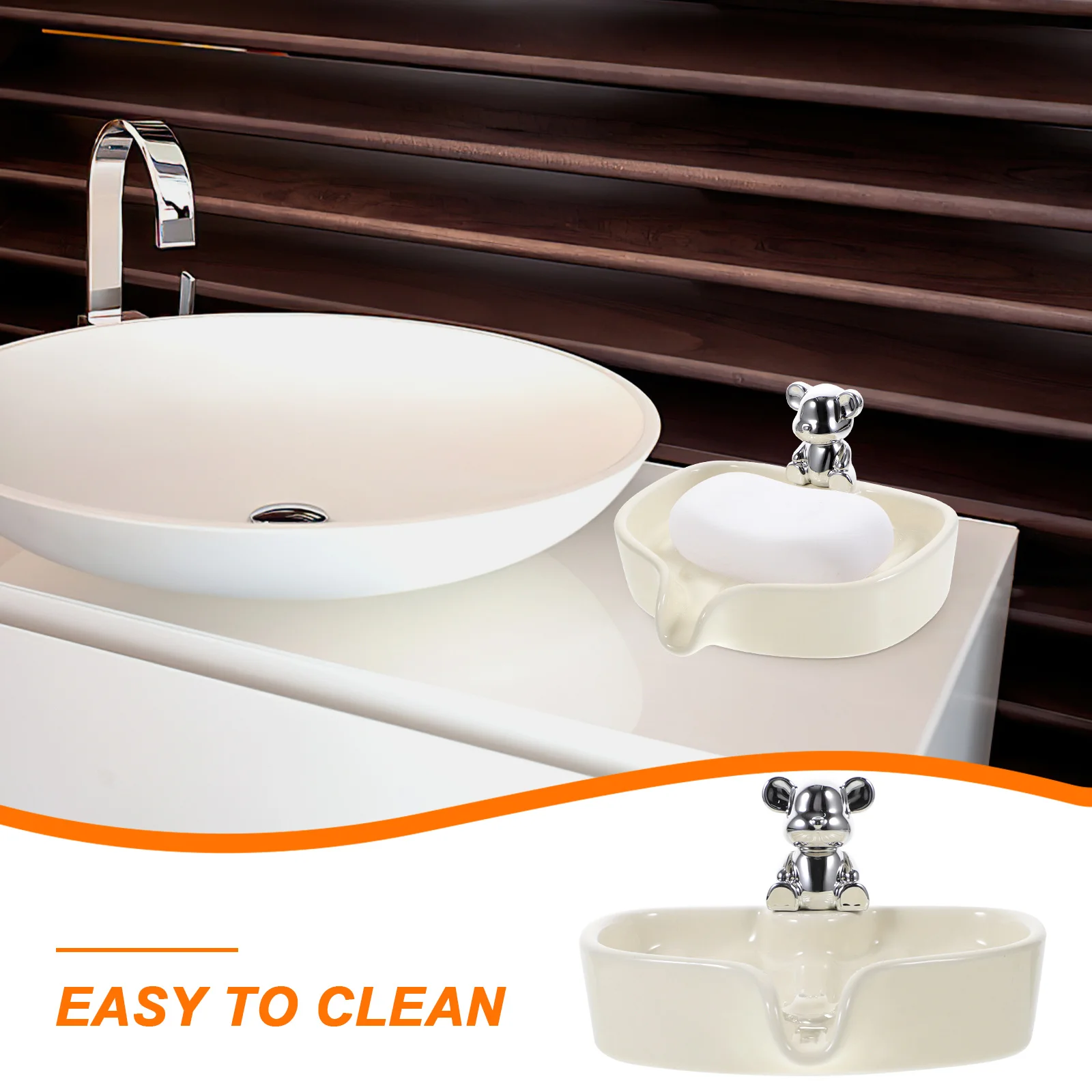 Ceramic Soap Holder Bear Self Draining Soap Dish for Bathroom Kitchen Decorative Storage Rack Bathroom Supplies,
Ceramic Soap Holder Bear Self Draining Soap Dish for Bathroom Kitchen Decorative Storage Rack Bathroom Supplies,