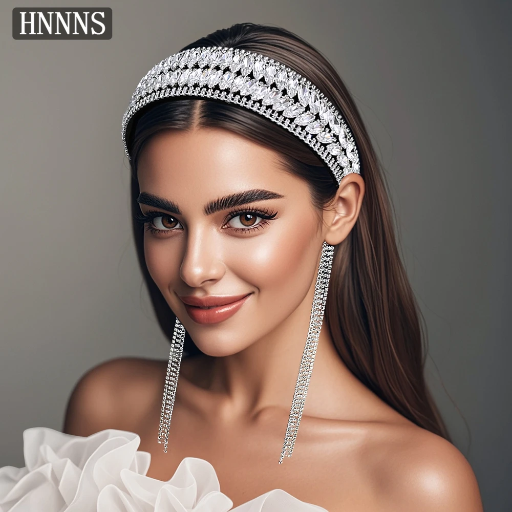 HNNNS Luxury Rhinestone Hairbands for Women Baroque Hair Hoop Korean Headband with Tassel Wedding Hair Jewelry Accessories A239
HNNNS Luxury Rhinestone Hairbands for Women Baroque Hair Hoop Korean Headband with Tassel Wedding Hair Jewelry Accessories A239