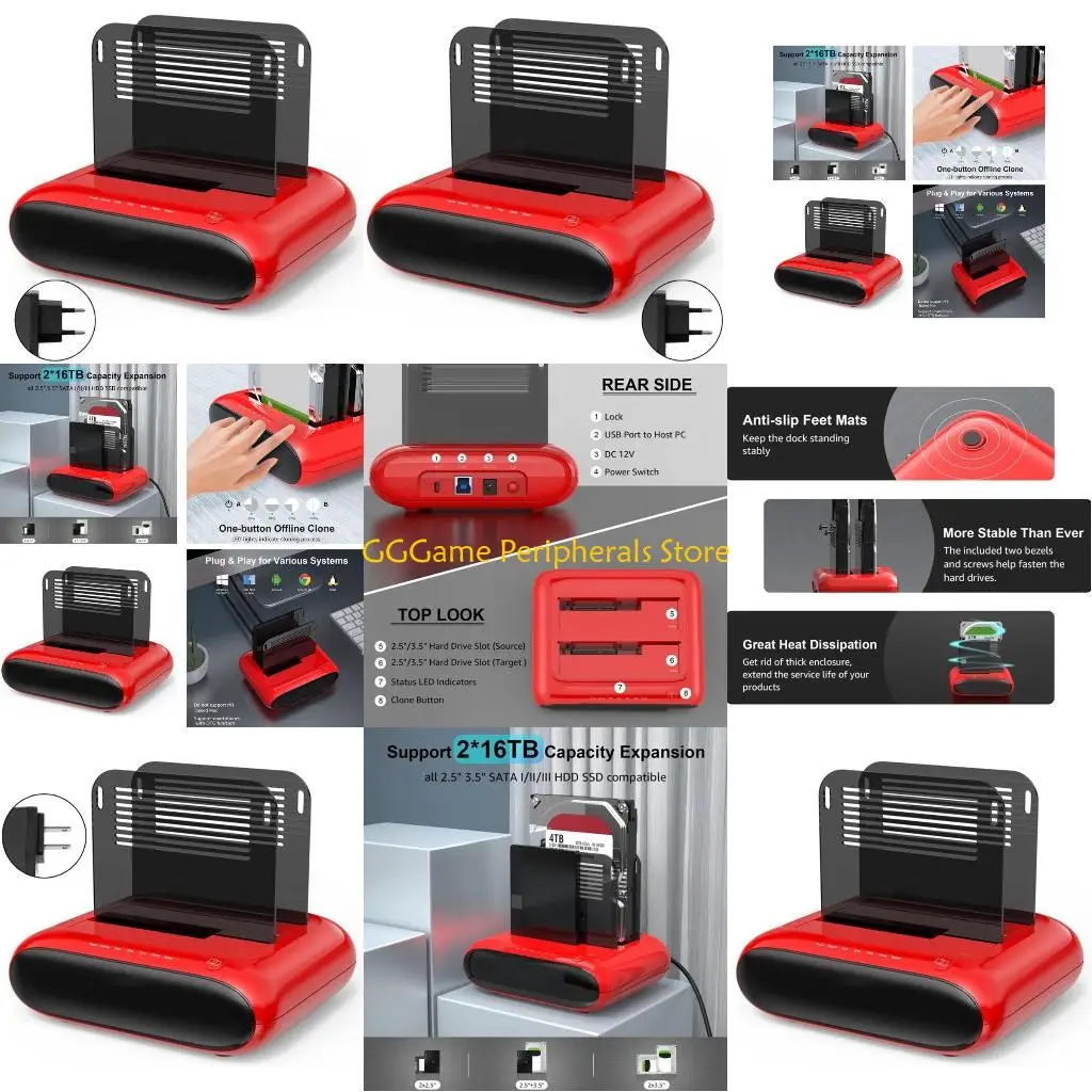 U55B 2 Bay HDD Docking Station with Clones to USB3.0 HDD Clones Docking
U55B 2 Bay HDD Docking Station with Clones to USB3.0 HDD Clones Docking