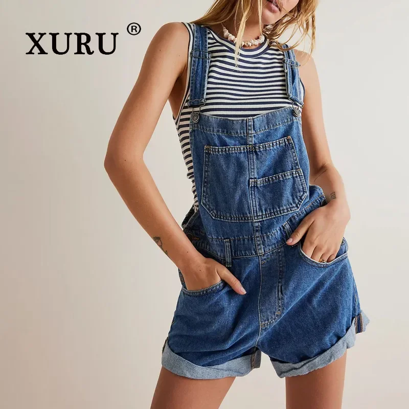 XURU - New European and American Solid Color Loose Multi Pocket Jeans for Women, Sexy Strap Pants Short Jeans K1-130196
XURU - New European and American Solid Color Loose Multi Pocket Jeans for Women, Sexy Strap Pants Short Jeans K1-130196
