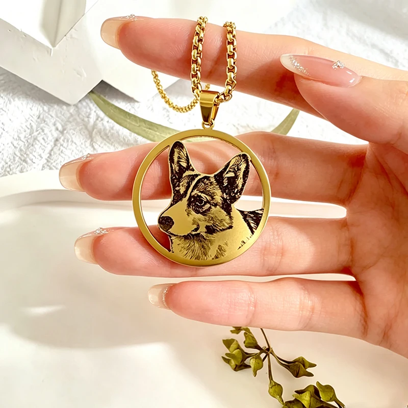Custom Pet Photo Pendant Necklace Customized Dog Cat Portrait Necklace Personalized Stainless Steel Women Jewelry Memorial Gift
Custom Pet Photo Pendant Necklace Customized Dog Cat Portrait Necklace Personalized Stainless Steel Women Jewelry Memorial Gift