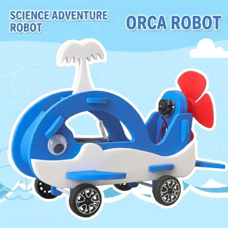 STEM 3D Assembly Orca Robot DIY Assembly Kit Wind Power Recoil Car Kids Science Technology Production Learning Educational Toy
STEM 3D Assembly Orca Robot DIY Assembly Kit Wind Power Recoil Car Kids Science Technology Production Learning Educational Toy
