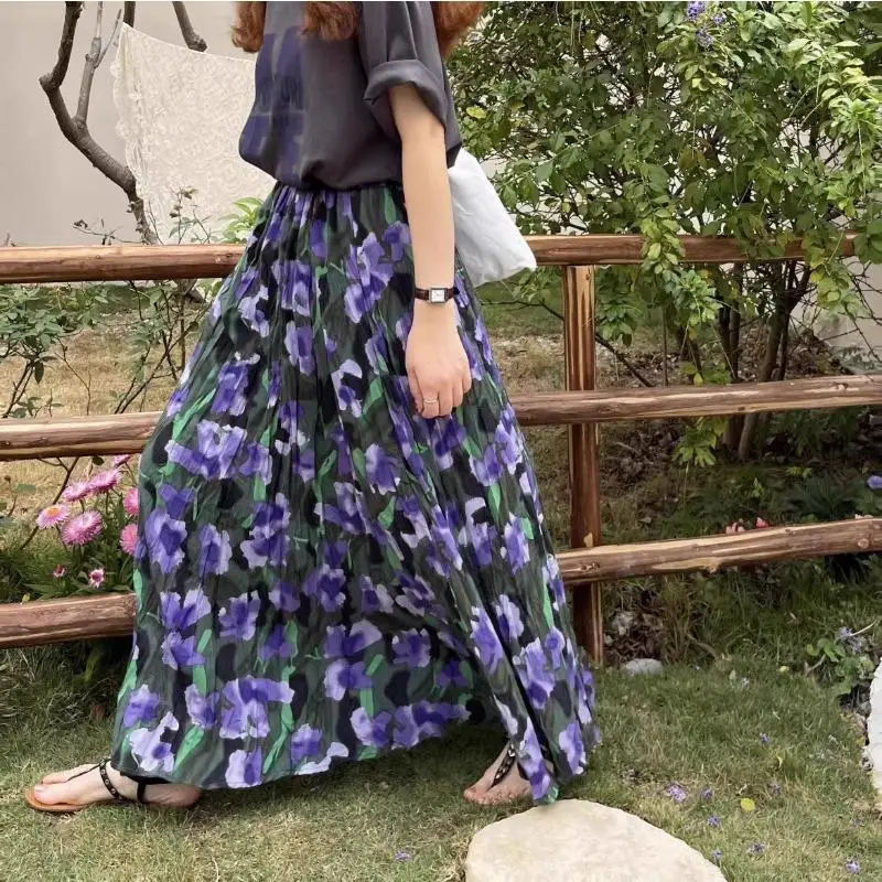 Dimanaf Summer 2024 Women Long Skirts Elastic Waist Floral Design Vintage Elegant Loose Lace Purple Red Skirts
Dimanaf Summer 2024 Women Long Skirts Elastic Waist Floral Design Vintage Elegant Loose Lace Purple Red Skirts