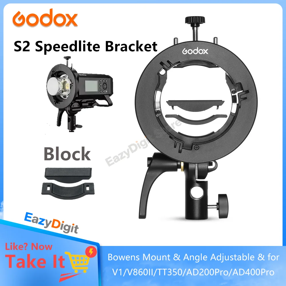 GoDoX S2 Universal Flash Bracket Compatible with AD200Pro/AD400Pro/V1/TT Series Bowens Mount Portable Angle Adjustable 
GoDoX S2 Universal Flash Bracket Compatible with AD200Pro/AD400Pro/V1/TT Series Bowens Mount Portable Angle Adjustable
