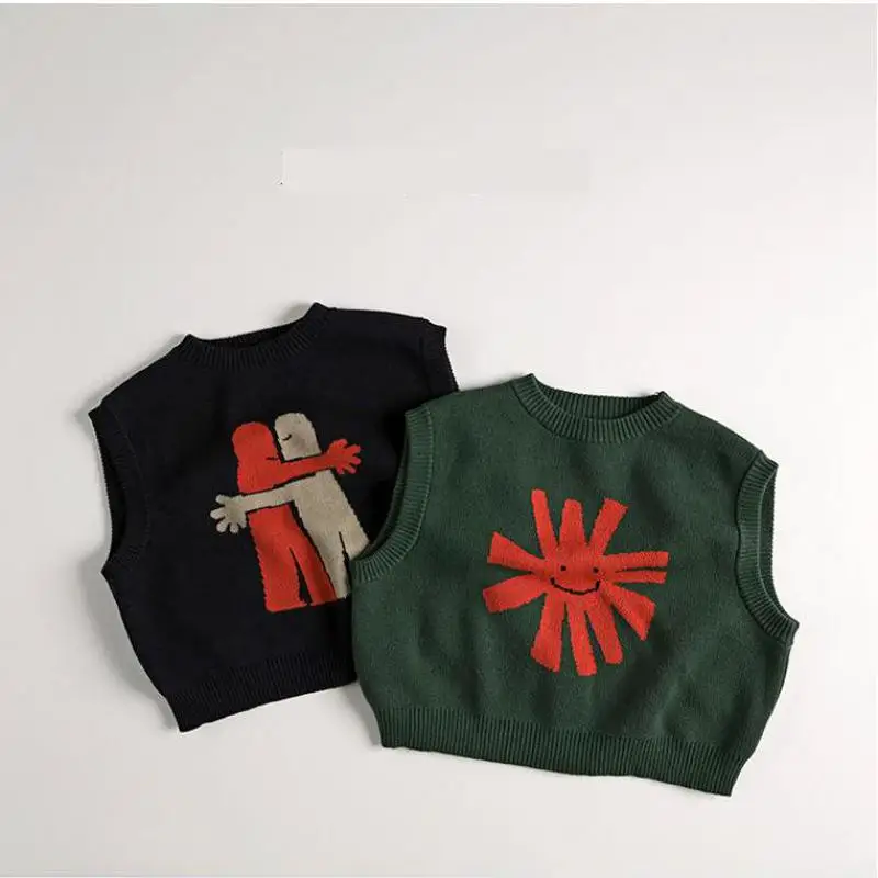 2024 Autumn New Children Sleeveless Vest Fashion Print Boys Girls Versatile Knitted Sweater Baby Loose O-neck Tops Kids Clothes
2024 Autumn New Children Sleeveless Vest Fashion Print Boys Girls Versatile Knitted Sweater Baby Loose O-neck Tops Kids Clothes