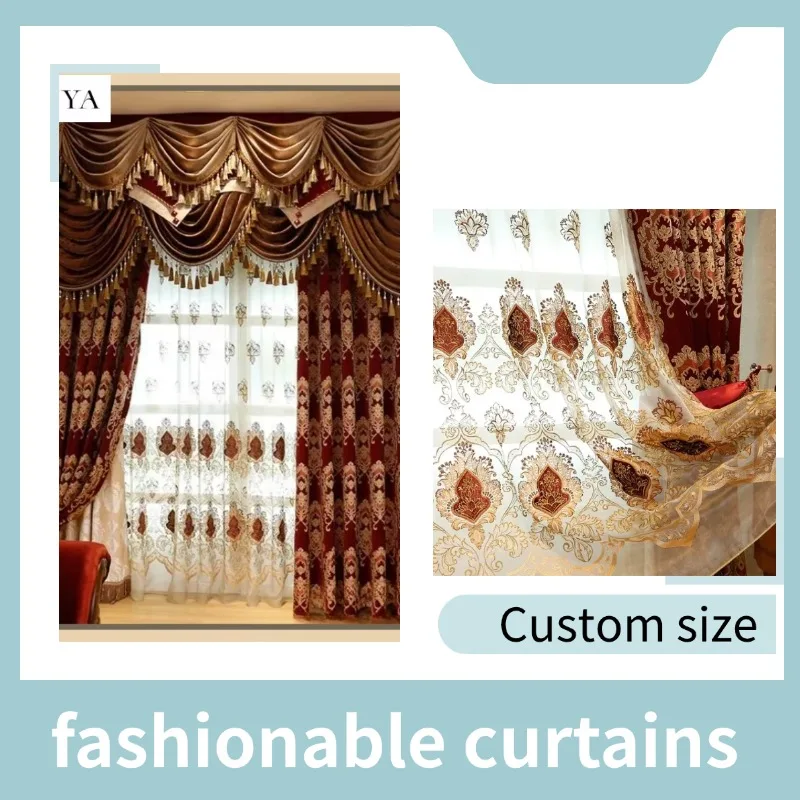 Luxury Red Chenille Curtains for Living Dining Room Bedroom Blackout Jacquard Curtain Tulle Valance Custom Retro Print Tulle
Luxury Red Chenille Curtains for Living Dining Room Bedroom Blackout Jacquard Curtain Tulle Valance Custom Retro Print Tulle
