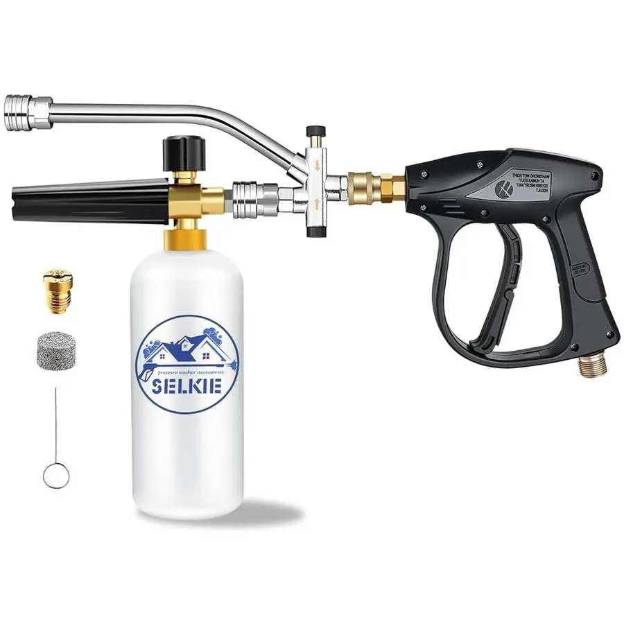 Cannon for Pressure Washer, Foam Cannon Dual Connector Accessory Kits,Pressure Washer Gun for Car Washing and Cleaning
Cannon for Pressure Washer, Foam Cannon Dual Connector Accessory Kits,Pressure Washer Gun for Car Washing and Cleaning