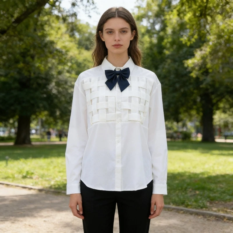 E-BAIHUI Women's Weaving Shirts Solid Color Striped Lapel Collar Famale Long Sleeved Shirt Spring Casual Fashionable Ladies Top
E-BAIHUI Women's Weaving Shirts Solid Color Striped Lapel Collar Famale Long Sleeved Shirt Spring Casual Fashionable Ladies Top