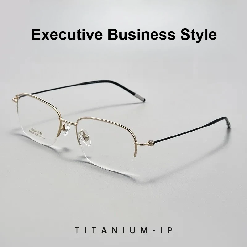 Executive Business Style Ultra-light Pure Titanium Half-frame Fashion Myopia Glasses with Blue Light Protection
Executive Business Style Ultra-light Pure Titanium Half-frame Fashion Myopia Glasses with Blue Light Protection