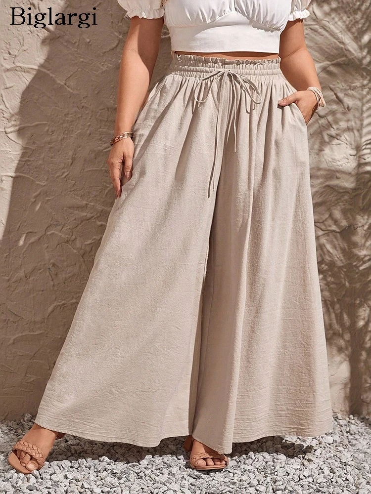 Plus Size Elastic High Waist Spring Summer Wide Leg Long Pant Women Loose Pleated Fashion Ladies Trousers Casual Woman Pants
Plus Size Elastic High Waist Spring Summer Wide Leg Long Pant Women Loose Pleated Fashion Ladies Trousers Casual Woman Pants