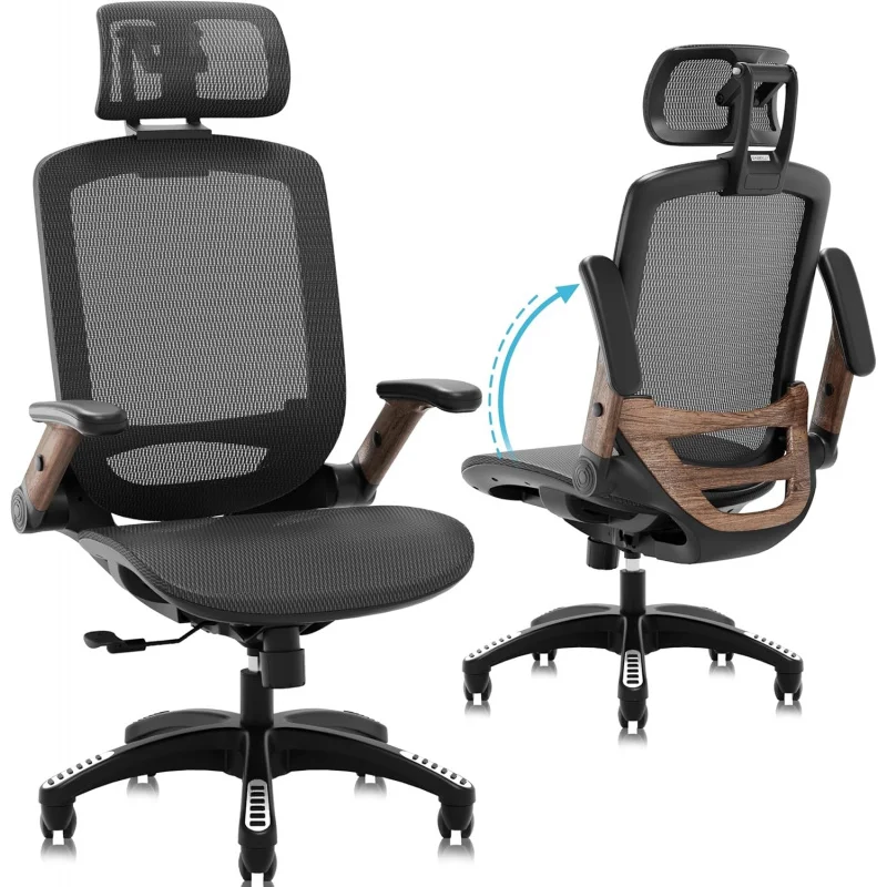 Dark Woodgrain High Back Mesh Office Chair – Headrest, Flip-Up Arms, 90-120° Tilt Lock & Wide Cushion Big & Tall
Dark Woodgrain High Back Mesh Office Chair – Headrest, Flip-Up Arms, 90-120° Tilt Lock & Wide Cushion Big & Tall