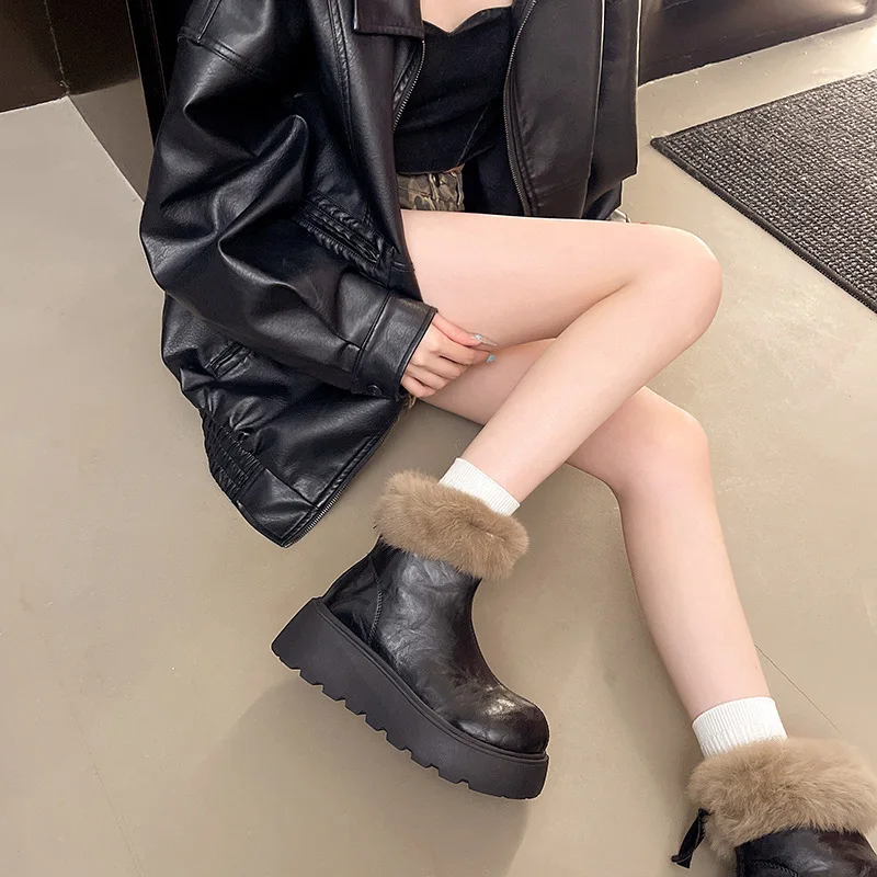 Women's Black Retro Thick Bottomed Fleece Lined Snow Boots Winter Outdoor Wear Warm Casual round Toe Low Cut Comfortable
Women's Black Retro Thick Bottomed Fleece Lined Snow Boots Winter Outdoor Wear Warm Casual round Toe Low Cut Comfortable