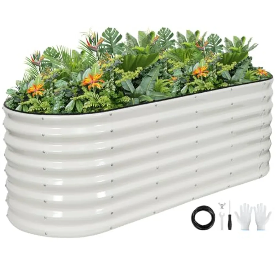 Galvanized Raised Garden Bed Outdoor 24'' Deep Oval Metal Planter Box for Planting Deep Root Vegetables Fruits Flowers 6x2x2ft
Galvanized Raised Garden Bed Outdoor 24'' Deep Oval Metal Planter Box for Planting Deep Root Vegetables Fruits Flowers 6x2x2ft