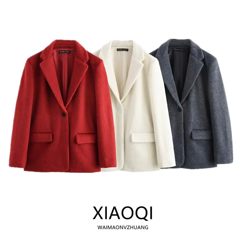 Новинка осенне-зимнего сезона: Модный женский пиджак прямого кроя с эффектом искусственного меха, универсальный, длинный рукав, для повседневной носки
Новинка осенне-зимнего сезона: Модный женский пиджак прямого кроя с эффектом искусственного меха, универсальный, длинный рукав, для повседневной носки