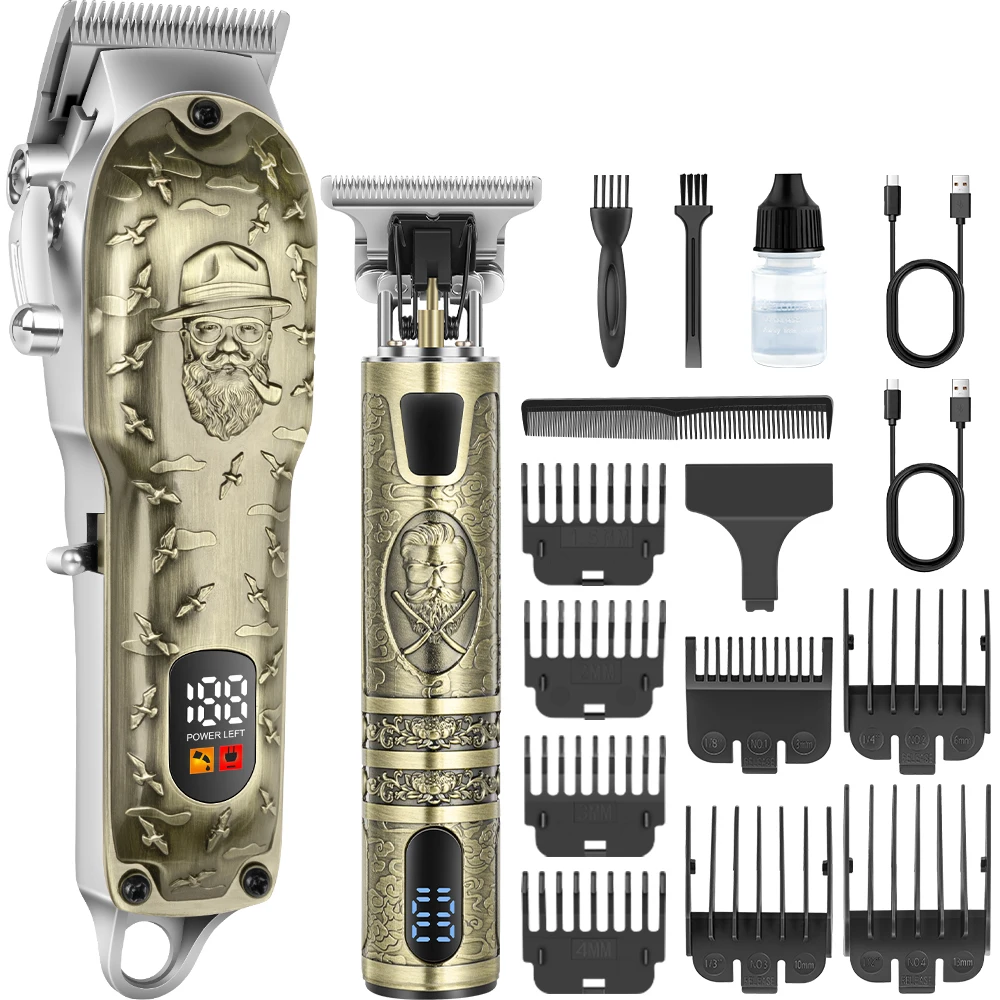 LQT 2pcs Cordless Hair Clipper Kit: Digital Display, USB Charging, Beard Trimmer, Professional Men's Grooming Tools, Men's Gifts
LQT 2pcs Cordless Hair Clipper Kit: Digital Display, USB Charging, Beard Trimmer, Professional Men's Grooming Tools, Men's Gifts