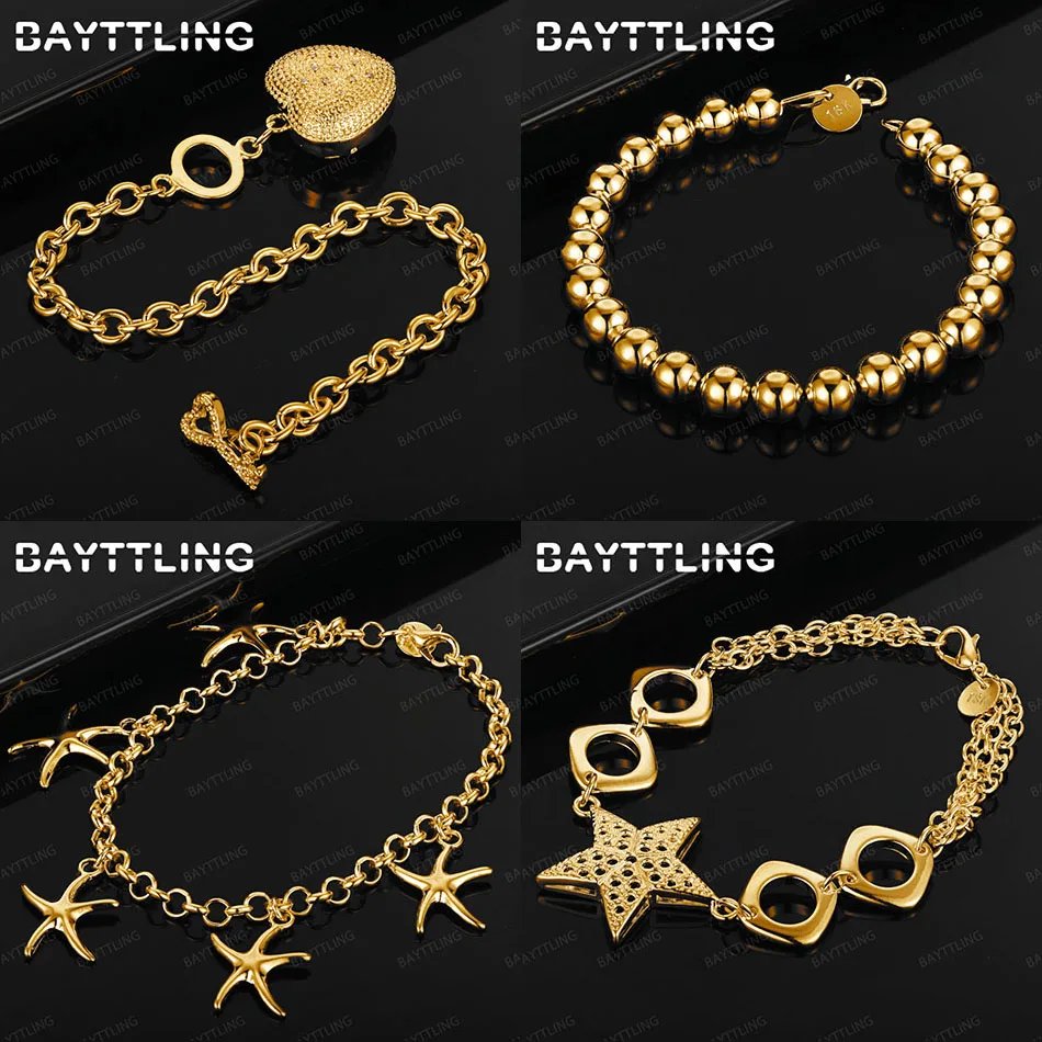 Fashion 925 Sterling Silver 18K Gold Delicate Star Round Bead Bracelet Women's Jewelry Accessories Wedding Gift
Fashion 925 Sterling Silver 18K Gold Delicate Star Round Bead Bracelet Women's Jewelry Accessories Wedding Gift