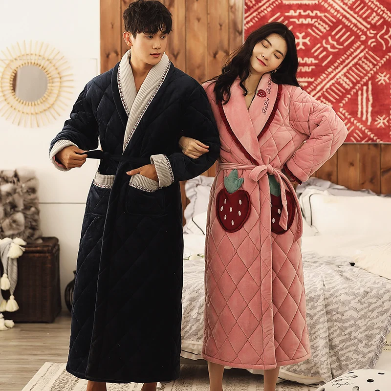 Couple Robe Winter 3 Layer Clip Cotton Bathrobe Thick Pijamas Hombre Robes
Couple Robe Winter 3 Layer Clip Cotton Bathrobe Thick Pijamas Hombre Robes