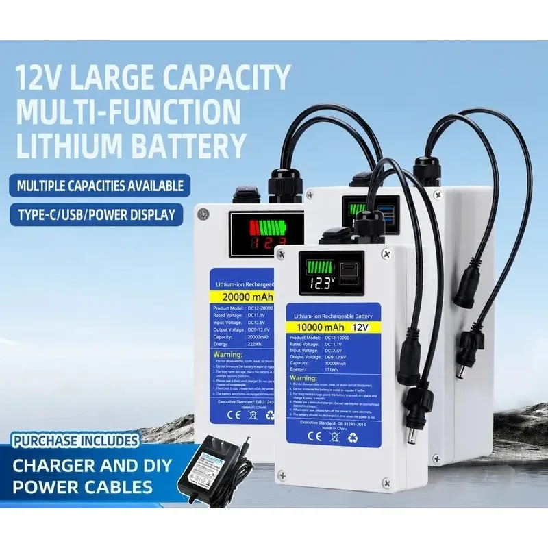 12V Polymer Lithium Battery Large Capacity UPS Monitoring Power Supply for 5V USB Type-C Street Light Advertising Light Box
12V Polymer Lithium Battery Large Capacity UPS Monitoring Power Supply for 5V USB Type-C Street Light Advertising Light Box
