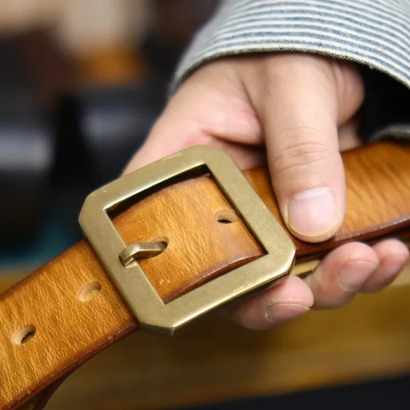 Handmade Thick Cowhide Genuine Leather Belt with Stylish and Versatile Casual Buckle Durable Belt for Men 38mm Width
Handmade Thick Cowhide Genuine Leather Belt with Stylish and Versatile Casual Buckle Durable Belt for Men 38mm Width