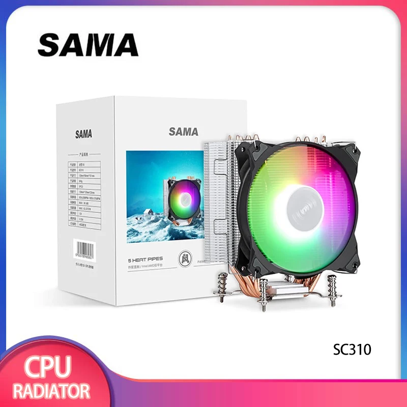 Sama 135W TDP 4PIN PWM CPU Cooler 5 Heat Pipe Radiator 120mm Fan for Intel LGA 1150 1151 1155 1156 / AMD AM3 AM4 151mm Height
Sama 135W TDP 4PIN PWM CPU Cooler 5 Heat Pipe Radiator 120mm Fan for Intel LGA 1150 1151 1155 1156 / AMD AM3 AM4 151mm Height