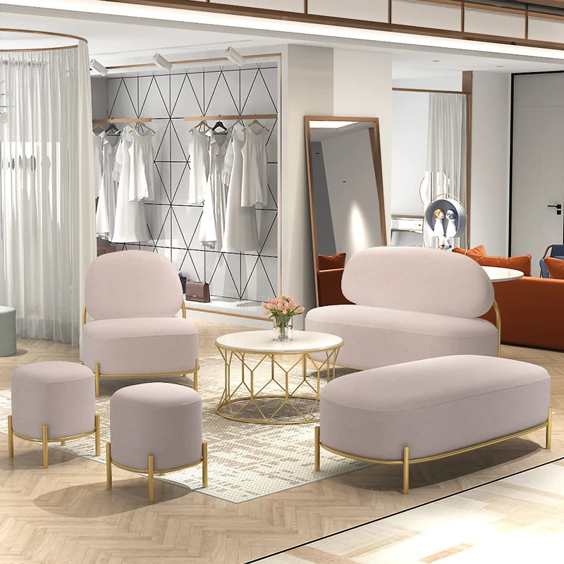 Nordic wrought iron sofa creative pebble light luxury clothing store small sofa
Nordic wrought iron sofa creative pebble light luxury clothing store small sofa