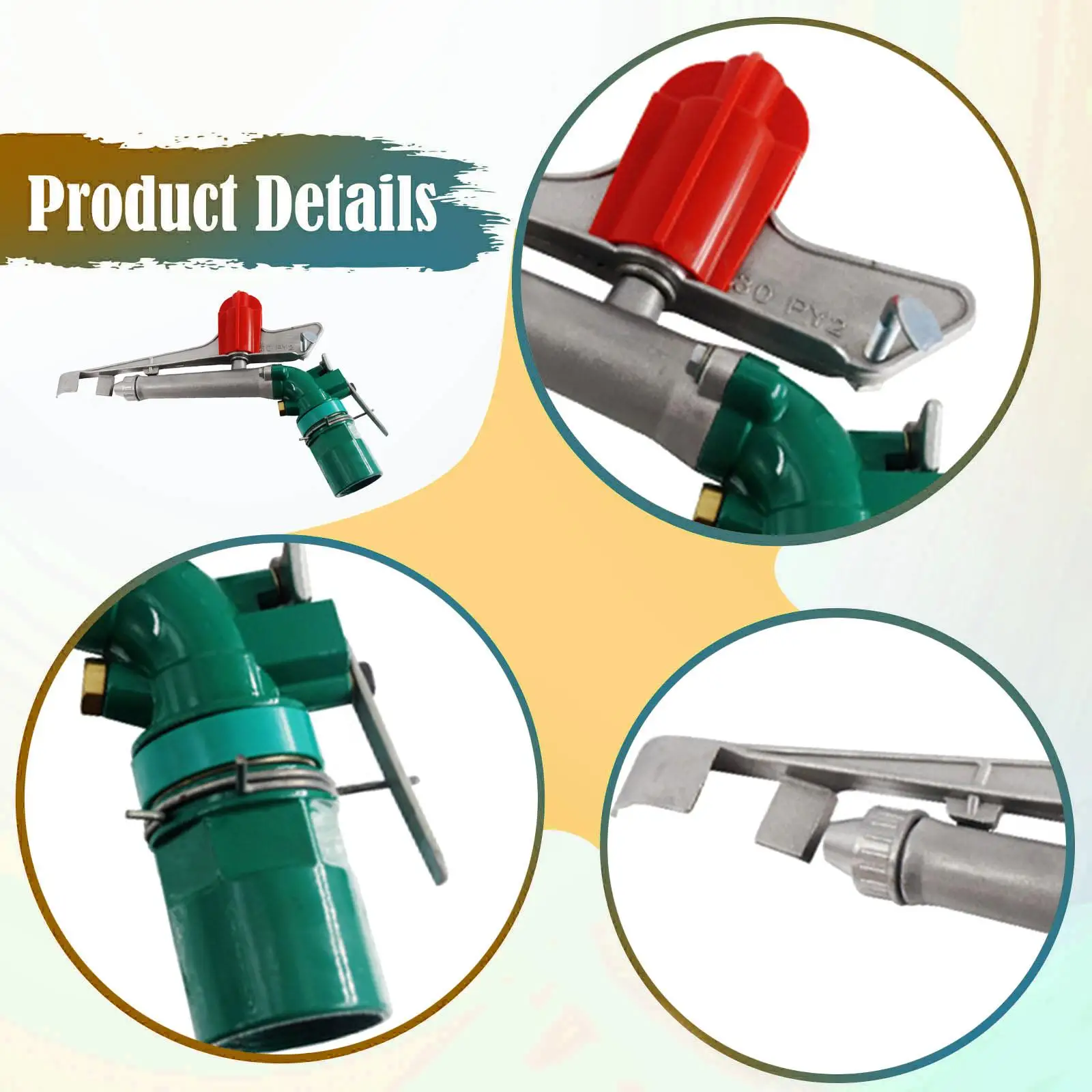 Rocker Impact Sprinkler Nozzle Adjustable Efficient Sturdy Professional Easy Installation Lawn Sprinkler Nozzle for Orchards
Rocker Impact Sprinkler Nozzle Adjustable Efficient Sturdy Professional Easy Installation Lawn Sprinkler Nozzle for Orchards