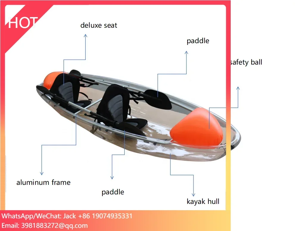 Double-Seat 4m Pedal Kayak For Adults Clear Transparent PC Canoe With Aluminum Frame 2 Person Capacity Fishing Kayak
Double-Seat 4m Pedal Kayak For Adults Clear Transparent PC Canoe With Aluminum Frame 2 Person Capacity Fishing Kayak