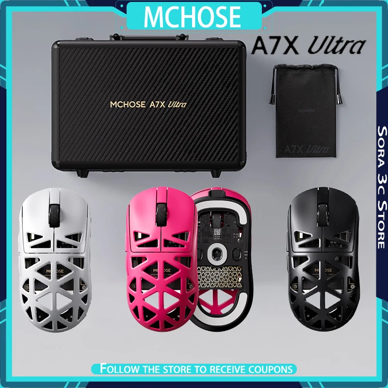 MCHOSE A7X Ultra Magnesium Alloy Mouse Wireless PAW3950TI Flagship Sensor Hollow Out Lightweight 8K Low Latency Gaming Mouse
MCHOSE A7X Ultra Magnesium Alloy Mouse Wireless PAW3950TI Flagship Sensor Hollow Out Lightweight 8K Low Latency Gaming Mouse
