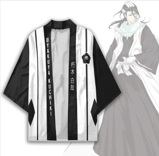 Byakuya Kuchiki Bleach Kimono Cardigans Ukiyo-e Kimono Cloak Loose Three-quarter Sleeve Cardigan Haori
Byakuya Kuchiki Bleach Kimono Cardigans Ukiyo-e Kimono Cloak Loose Three-quarter Sleeve Cardigan Haori
