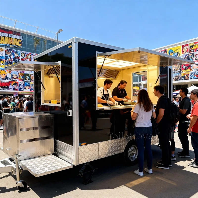 Street Modern Food Trailer Ice Cream Waffle Commercial Mobile Food Trailer Cart Dessert Donut Luxur Food Truck with Restrooms
Street Modern Food Trailer Ice Cream Waffle Commercial Mobile Food Trailer Cart Dessert Donut Luxur Food Truck with Restrooms