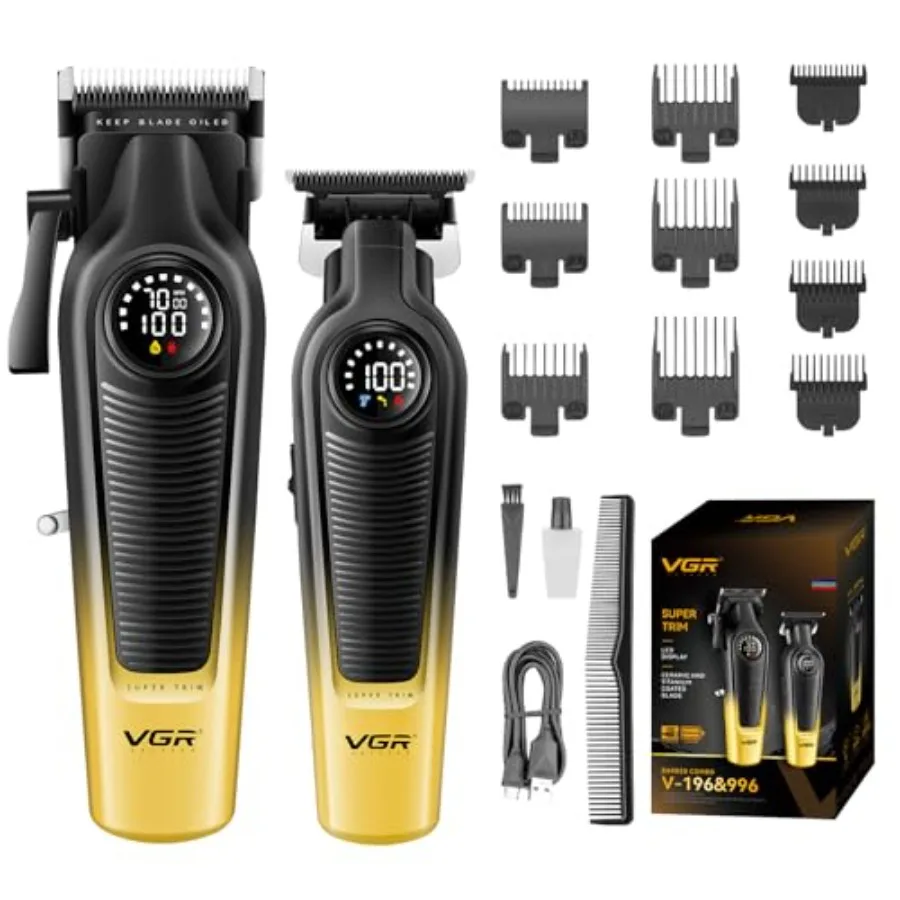 Беспроводные машинки для стрижки волос для мужчин, набор триммеров для волос с LED-дисплеем, керамическими титановыми лезвиями, 7000 об/мин, перезаряжаемые через Type-C, для домашнего и профессионального использования
Беспроводные машинки для стрижки волос для мужчин, набор триммеров для волос с LED-дисплеем, керамическими титановыми лезвиями, 7000 об/мин, перезаряжаемые через Type-C, для домашнего и профессионального использования