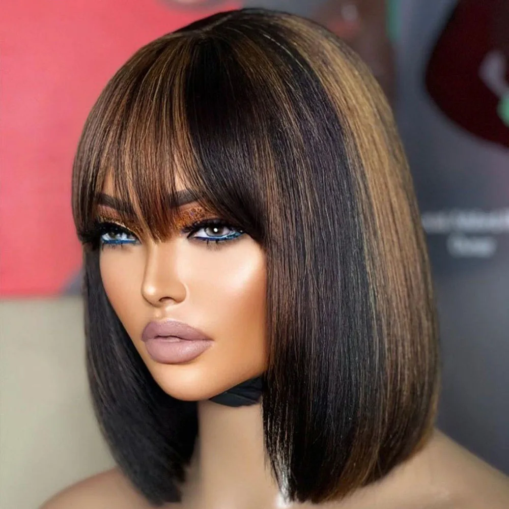 Выделите блондинку, короткие парики BOB, кружевной бесклеевой парик из натуральных волос, 100% бразильские волосы Remy 1B/30, прямые кости с челкой для женщин
Выделите блондинку, короткие парики BOB, кружевной бесклеевой парик из натуральных волос, 100% бразильские волосы Remy 1B/30, прямые кости с челкой для женщин