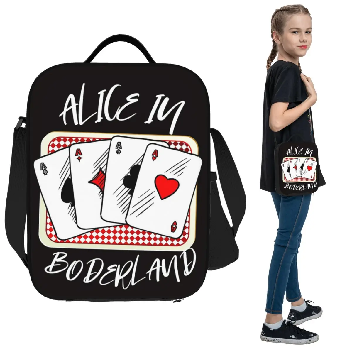 Alice In Borderland Insulated Lunch Bag for Kids School Cooler Thermal Food Box Tote Portable Lunch Boxes Container
Alice In Borderland Insulated Lunch Bag for Kids School Cooler Thermal Food Box Tote Portable Lunch Boxes Container