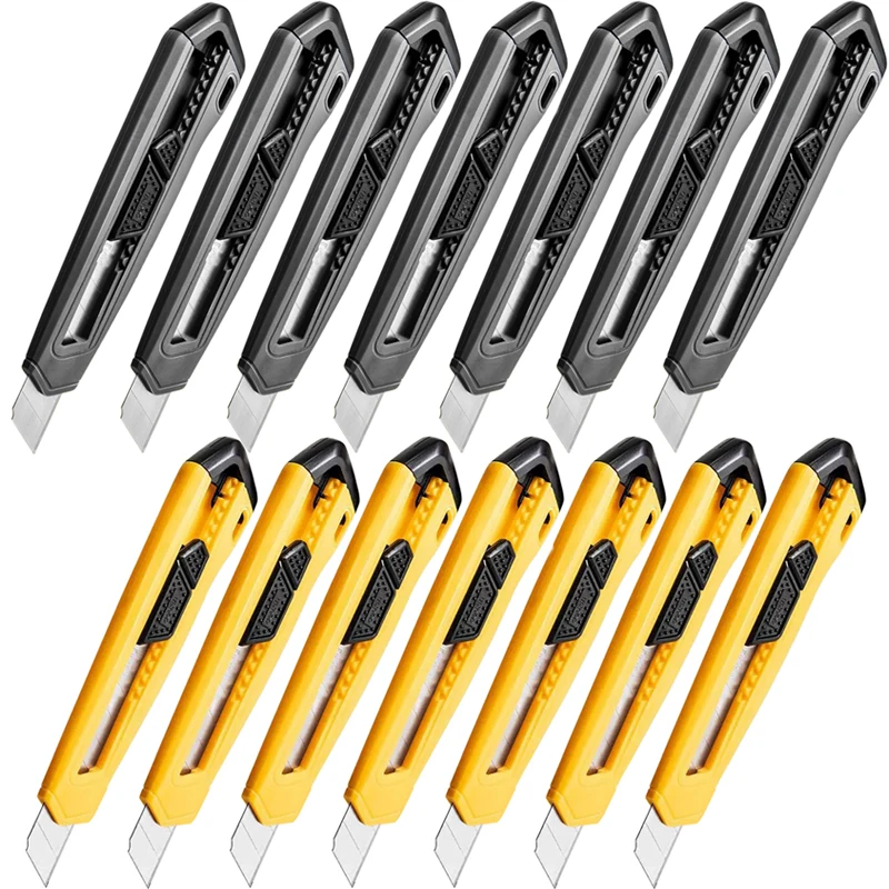 18mm SK5 Blade Utility Knife Plastic Handle Coated Blade Cutter Safety Box Opener Tool Office Home Cutting Tools
18mm SK5 Blade Utility Knife Plastic Handle Coated Blade Cutter Safety Box Opener Tool Office Home Cutting Tools